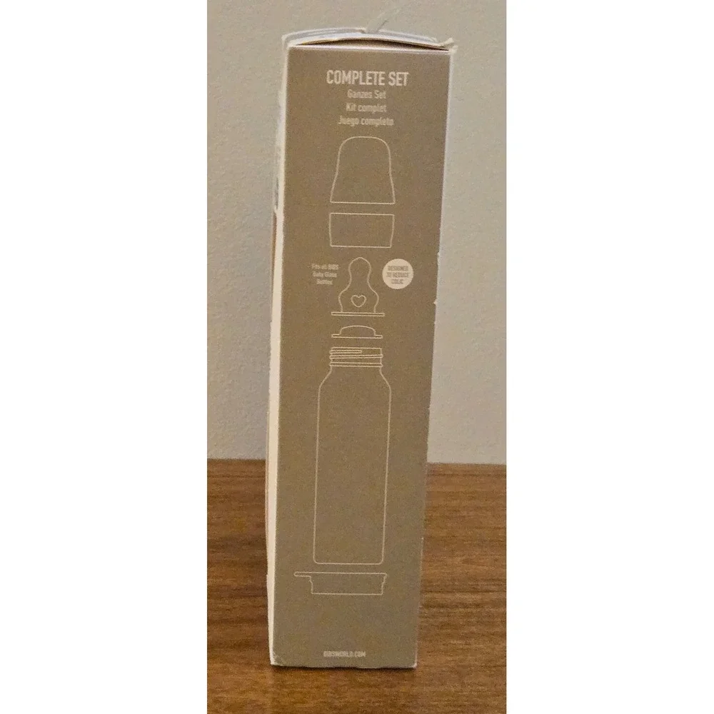 BIBS Baby Glass Bottle Complete Set 8oz 225ml Ivory Slow Flow Anti-Colic 5014216